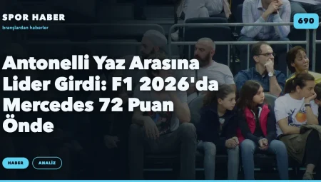 Antonelli Yaz Arasına Lider Girdi: F1 2026’da Mercedes 72 Puan Önde